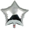 Silver star foil balloon 18 inch 45cm helium quality, party decoration Auckland NZ