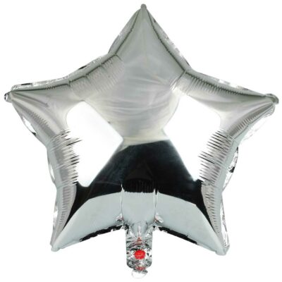 Silver star foil balloon 18 inch 45cm helium quality, party decoration Auckland NZ