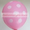 Pink white polka dots party balloon 12 inch helium quality, Auckland NZ
