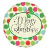 Merry Christmas polka dots foil balloon 32cm, party Auckland NZ