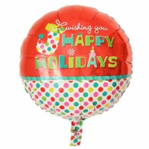 Wishing You Happy Holidays foil balloon 32cm, Christmas party Auckland NZ