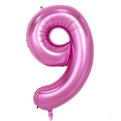 Giant Foil Pink Numbers Balloon 9