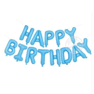 Happy Birthday Baby Blue Foil Balloons