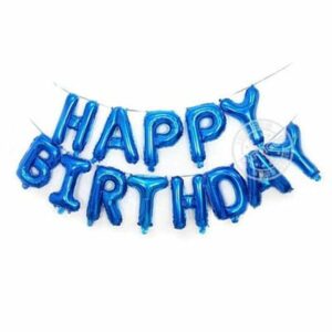 Dark blue Happy Birthday foil letter balloons 16 inch 13 letters, Auckland NZ