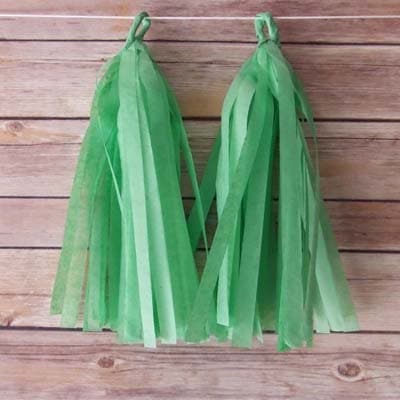Apple Green Tissue Paper Tassels