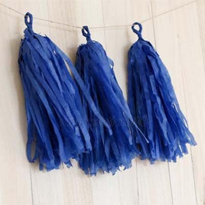 Dark Blue Tissue Paper Tassels