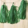 Dark Green Tissue Paper Tassels