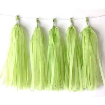 Lime Green Tissue Paper Tassels