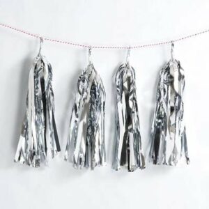 Metallic Silver Tissue Tassels
