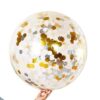 Clear Balloons with Gold Silver White confetti