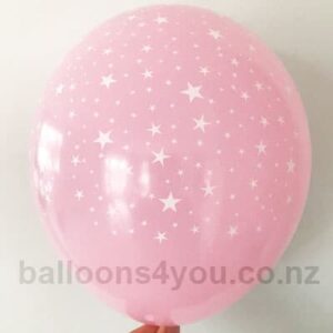 Pink Stars Latex Balloons