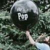 Giant gender reveal balloon He or She Pop to See 36 inch black latex, Auckland NZ