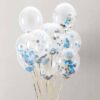 Clear Balloons with Blue Black gold Clear Balloons with Blue Black gold