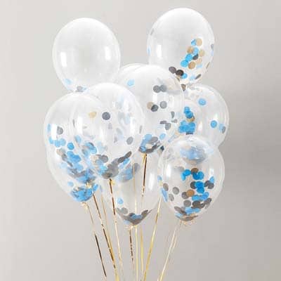 Clear Balloons with Blue Black gold Clear Balloons with Blue Black gold