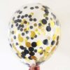 Clear Balloons with Gold Black confetti