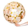 Clear Balloons with Peach White Gold confetti Clear Balloons with Peach White Gold confetti