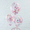 Clear Balloons with rainbow confetti