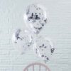 Clear balloons with Silver confetti Clear balloons with Silver confetti