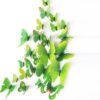 Green 3D butterfly wall art stickers 12 pieces PVC, home decoration Auckland NZ