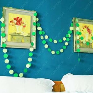 Paper circles garland 4m green, party decoration Auckland NZ