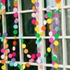 Paper circles garland 4m rainbow colours, party decoration Auckland NZ