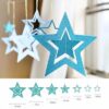 Glitter light blue hollow star paper garland backdrop 7 pieces, Auckland NZ