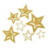 Hollow stars Gold Glitter gold hollow star paper garland backdrop 7 pieces, party Auckland NZ