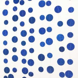 Paper Circles Garlands BackDrop Glitter Blue