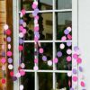 Paper circles garland 4m pink purple, party decoration Auckland NZ