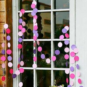 Paper circles garland 4m pink purple, party decoration Auckland NZ