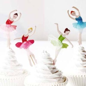 Ballet girls cupcake toppers 8 pieces cardboard, party decoration Auckland NZ