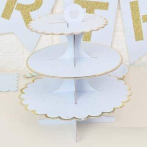 3 tiered cardboard cupcake stand baby blue, party decoration Auckland NZ