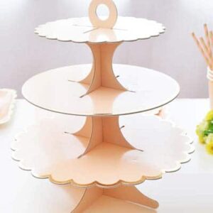 3 tiered cardboard cupcake stand peach holds 20 cupcakes, Auckland NZ