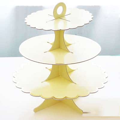Cardboard Cupcake Stand Yellow 3 tiered cardboard cupcake stand yellow, party decoration Auckland NZ