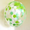 Clear balloons with GreenMint White confetti