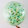 Giant Clear Balloons with Green Mint Gold Confetti
