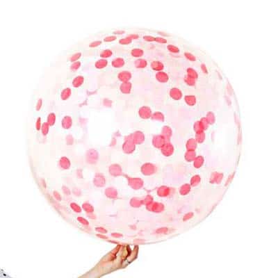 Giant Clear Balloons with Red White confetti Giant Clear Balloons with Red White confetti