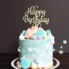 Happy Birthday Gold Script Cake Topper Happy Birthday Gold Script Cake Topper