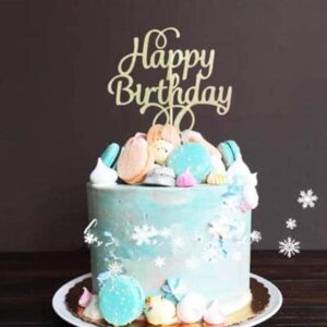 Happy Birthday Gold Script Cake Topper