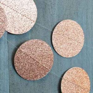 Paper circles garland 4m glitter rose gold, party decoration Auckland NZ