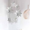 Silver Snowflake Garlands Silver snowflake paper garland backdrop 6 pieces, Christmas party Auckland NZ
