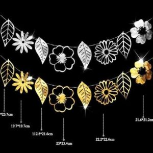 Rose gold flowers and leaves foil garland 2m 8 pieces, party decoration Auckland NZ