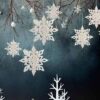 White snowflake paper garland backdrop 6 pieces, Christmas party Auckland NZ