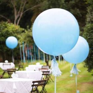 Giant Jumbo Latex Balloon 90cm Round -- Light Blue