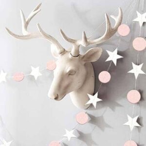 White pink star and circles garland backdrop 4m, party decoration Auckland NZ