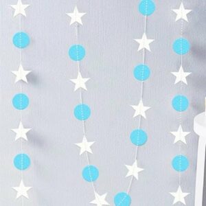 White blue star and circles garland backdrop 4m, party decoration Auckland NZ