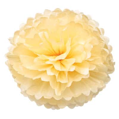 Cream PomPom Tissue Flower Cream PomPom Tissue Flower