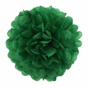 Dark Green PomPom Tissue Flower