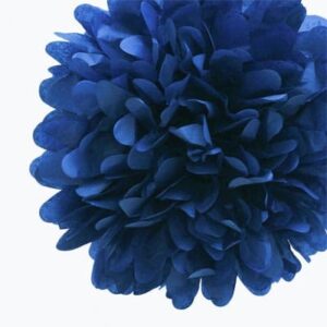 Navy Blue PomPom Tissue Flower