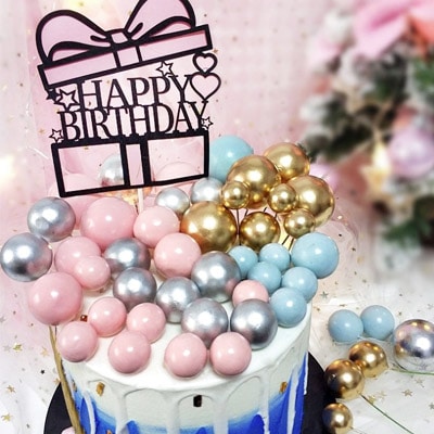 Birthday Cake Toppers decorations Colour balls birthday cake topper set 3 sizes acrylic, Auckland NZ